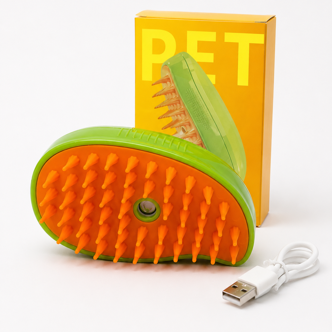 Cepillo a Vapor para Perros 3 en 1 | Recargable USB | 4Patitas